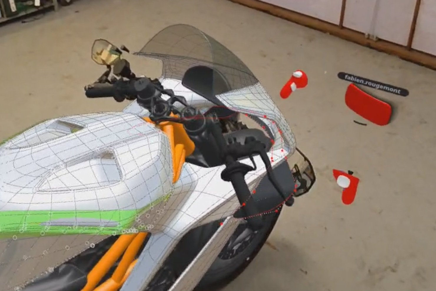 Nick Graveley and designer Fabien Rougemont collaborating in VR